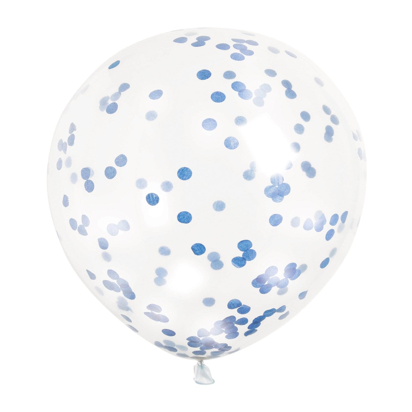 Unique Latex Royal Blue 12" Clear Confetti Balloons (pack of 6)
