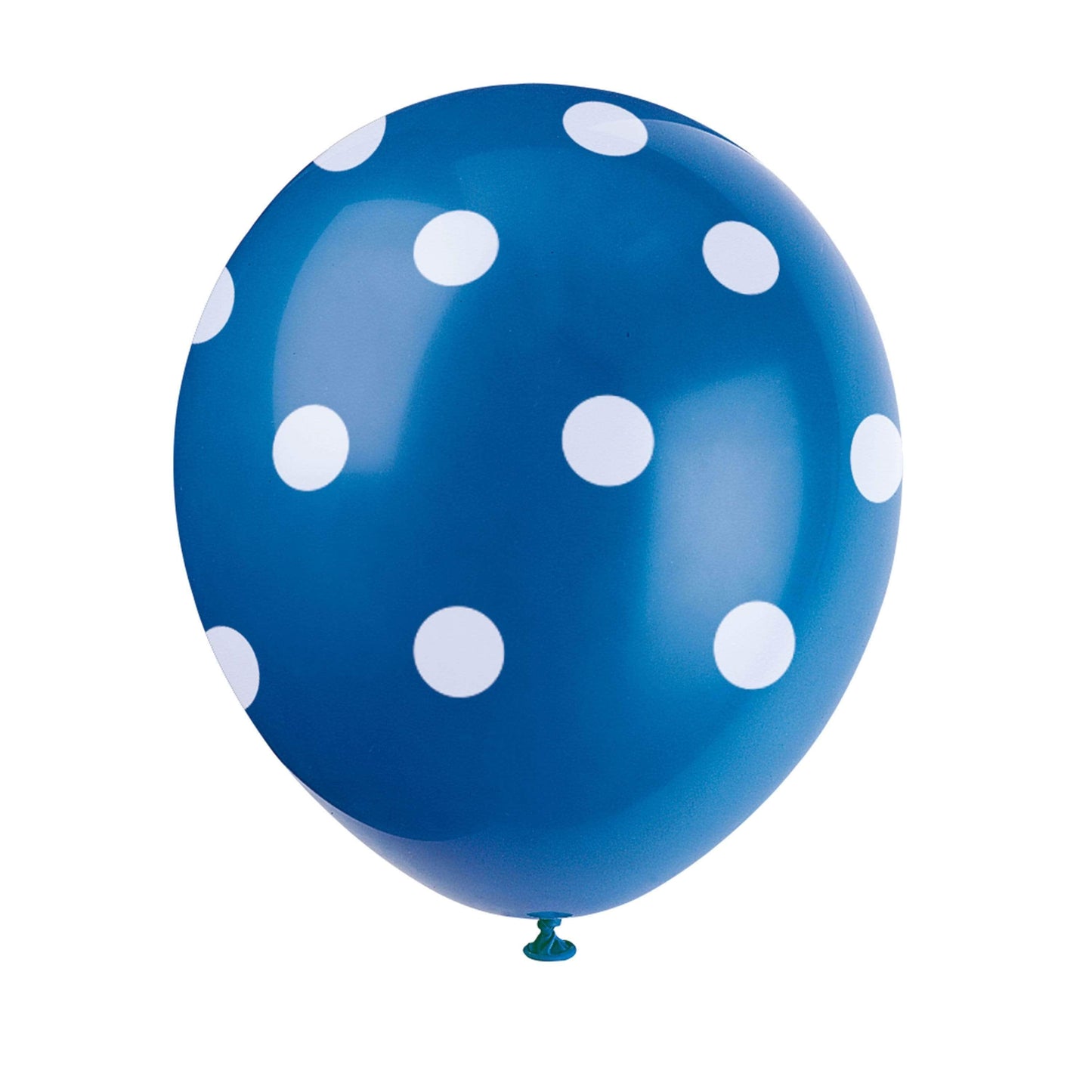 Unique Latex Royal Blue 12" Latex Balloons With Polka Dots (6)