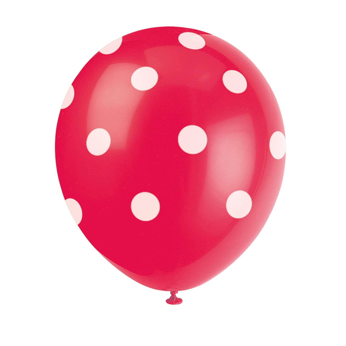Unique Latex Ruby Red 12" Latex Balloons With Polka Dots (6)