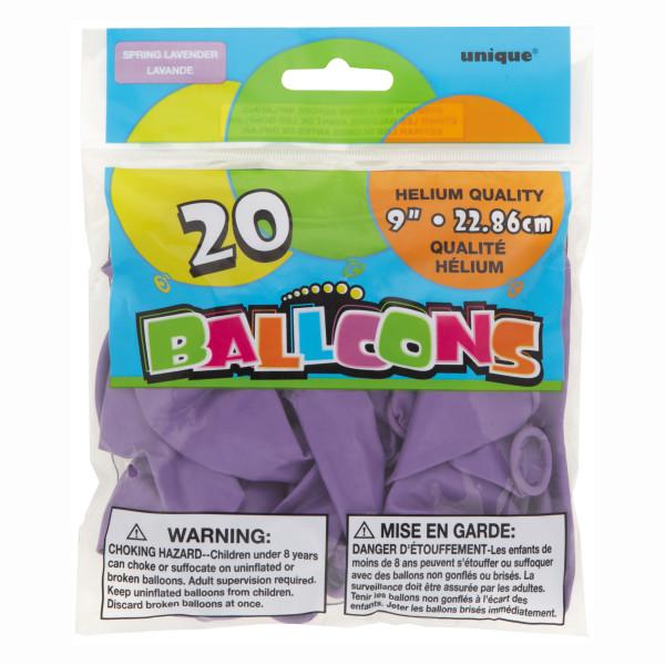 Unique Latex Spring Lavender 9″ Latex Balloons (20 count)