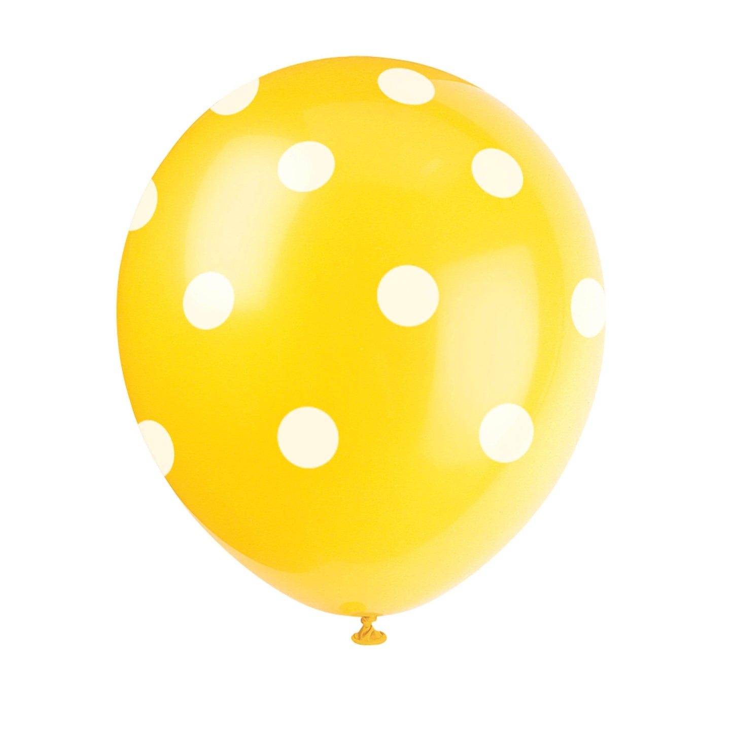 Unique Latex Sunflower Yellow 12" Latex Balloons With Polka Dots (6)