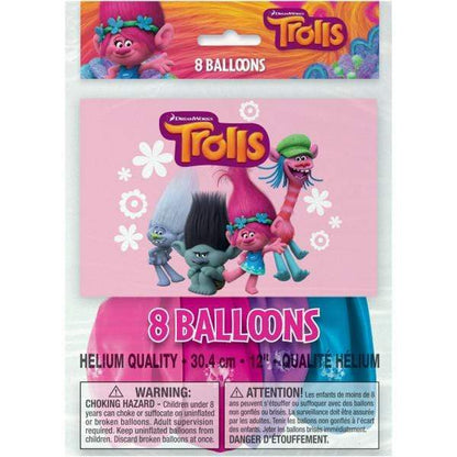 Unique Latex Trolls 12″ Latex Balloons (8 count)