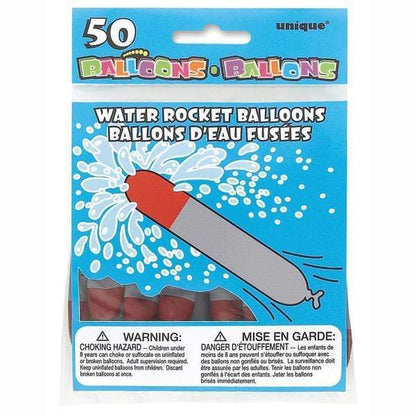 Unique Latex Water Rocket Balloons (50 count)