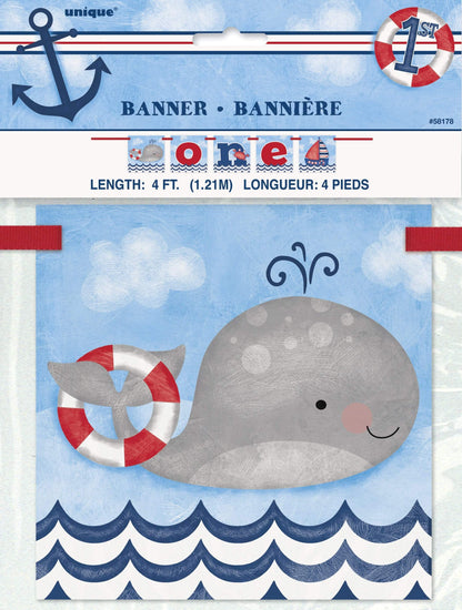 Unique Nautical 1st Birthday Banner 4ft