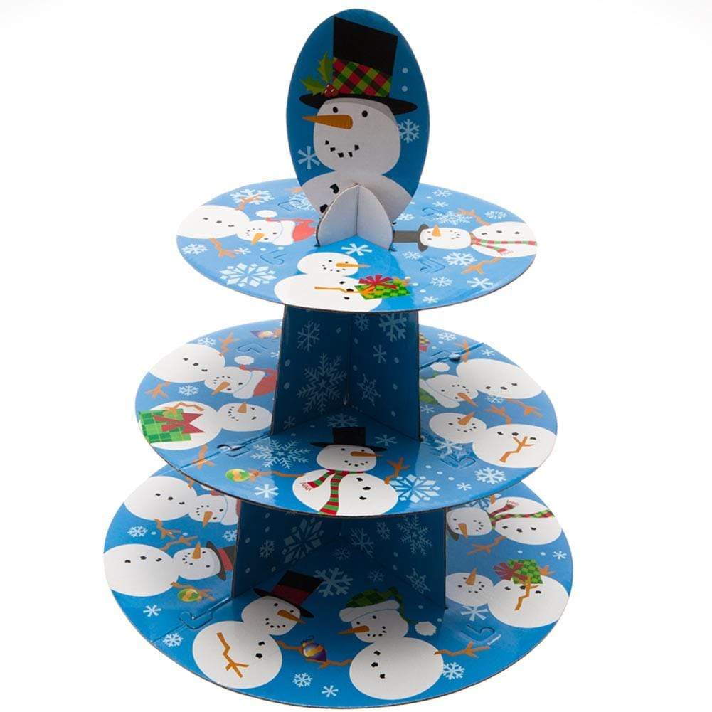 Unique Partly Supplies Snowman Cupcake Stand 15″