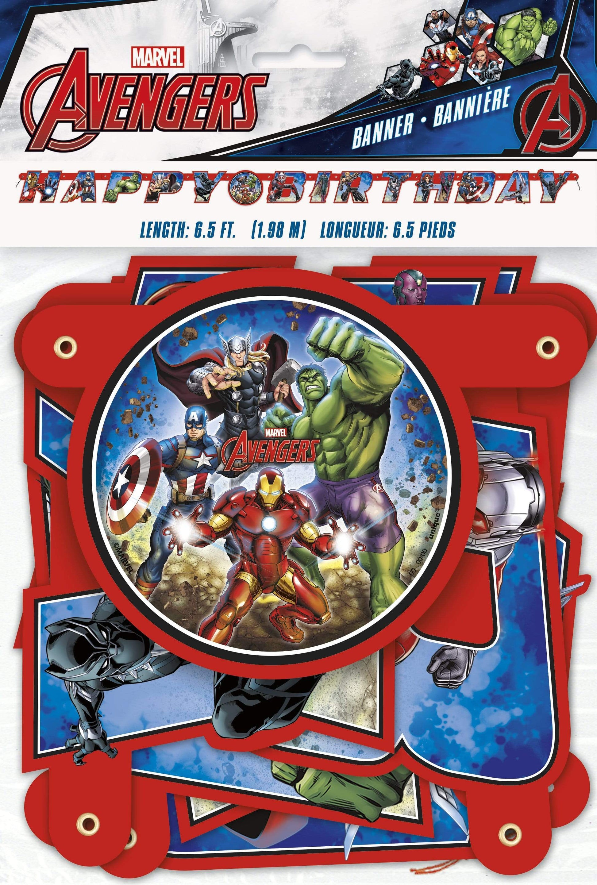 Unique Party Supplies Avengers Happy Birthday Banner