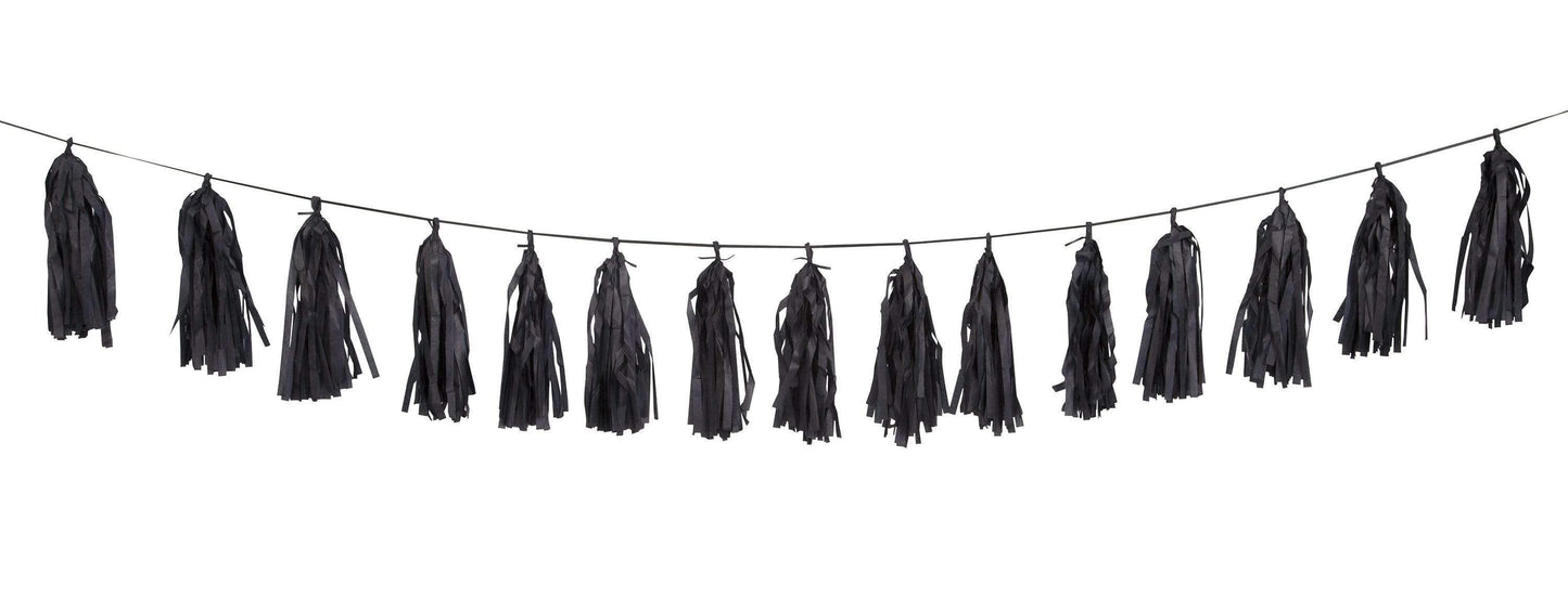 Unique Party Supplies Black 9-Foot Tassel Garland