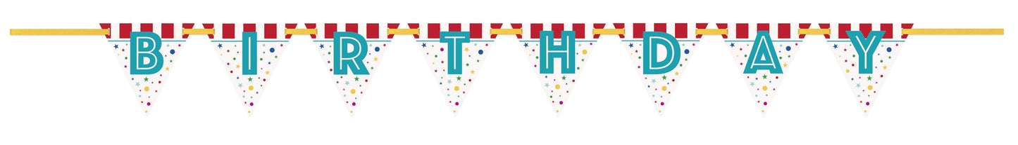 Unique Party Supplies Circus Carnival Happy Birthday Flag Banner