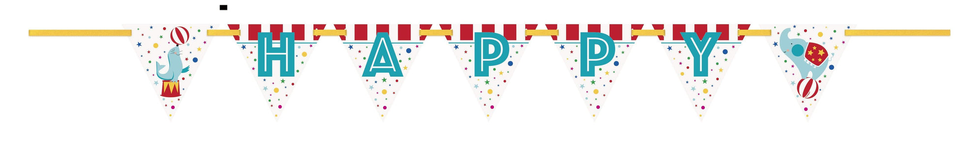 Unique Party Supplies Circus Carnival Happy Birthday Flag Banner