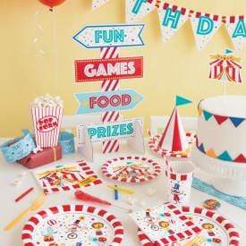Unique Party Supplies Circus Carnival Happy Birthday Flag Banner
