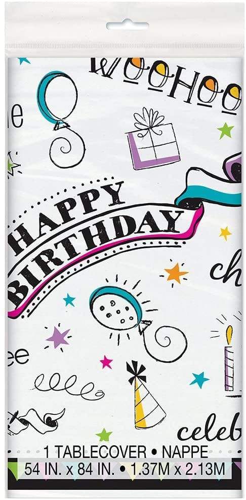 Unique Party Supplies Doodle Birthday Tablecover