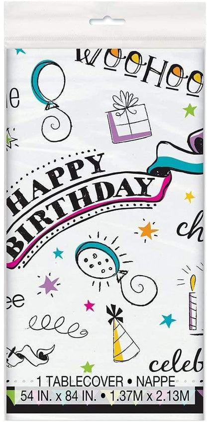 Unique Party Supplies Doodle Birthday Tablecover
