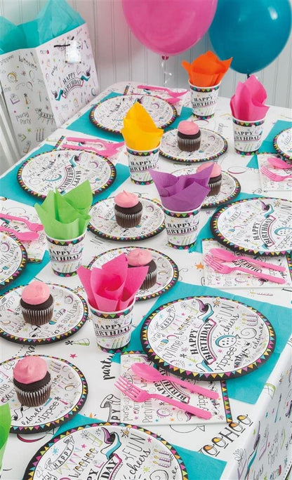 Unique Party Supplies Doodle Birthday Tablecover