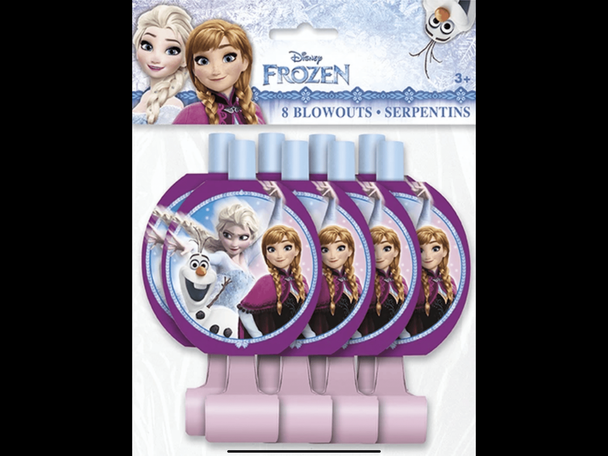 Unique Party Supplies Frozen Blowouts Unique 8 count