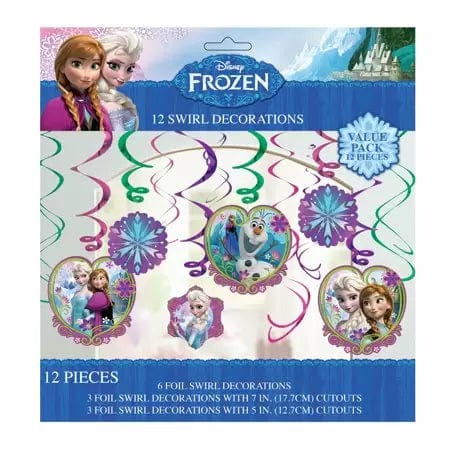 Unique Party Supplies Frozen Hanging Swirl Decorations (12 count)
