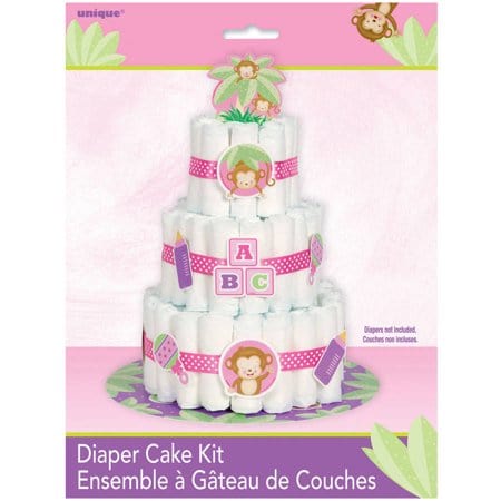 Unique Party Supplies Girl Monkey Diaper Cake Kit