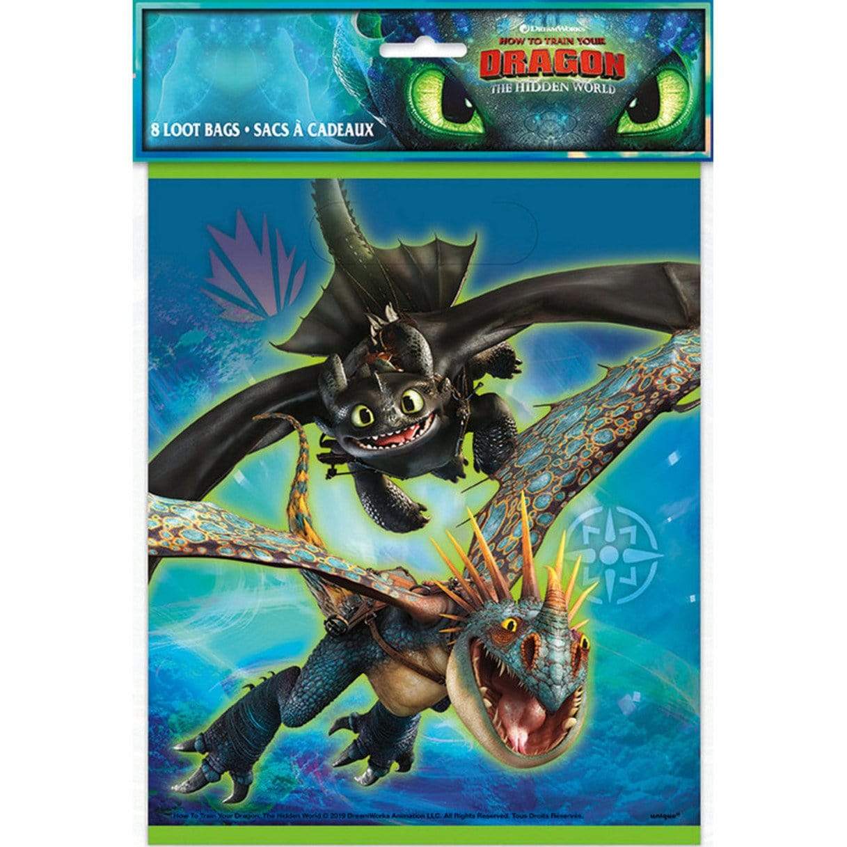 Unique Party Supplies How To Train Your Dragon Loot Bags (8 count)