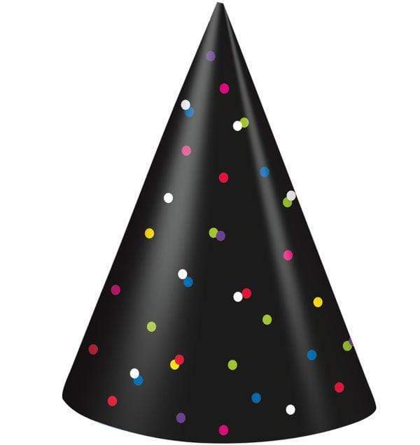 Unique Party Supplies Neon Dots Party Hats New Year's (4 count)