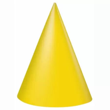 Unique Party Supplies Party Hats Yellow (8 count)