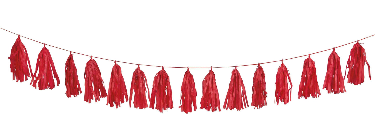 Unique Party Supplies Ruby Red 9-Foot Tassel Garland