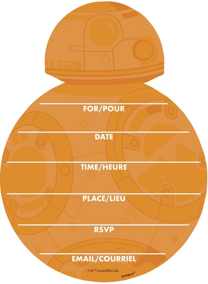 Unique Star Wars BB-8 Large Invitations (8 count)