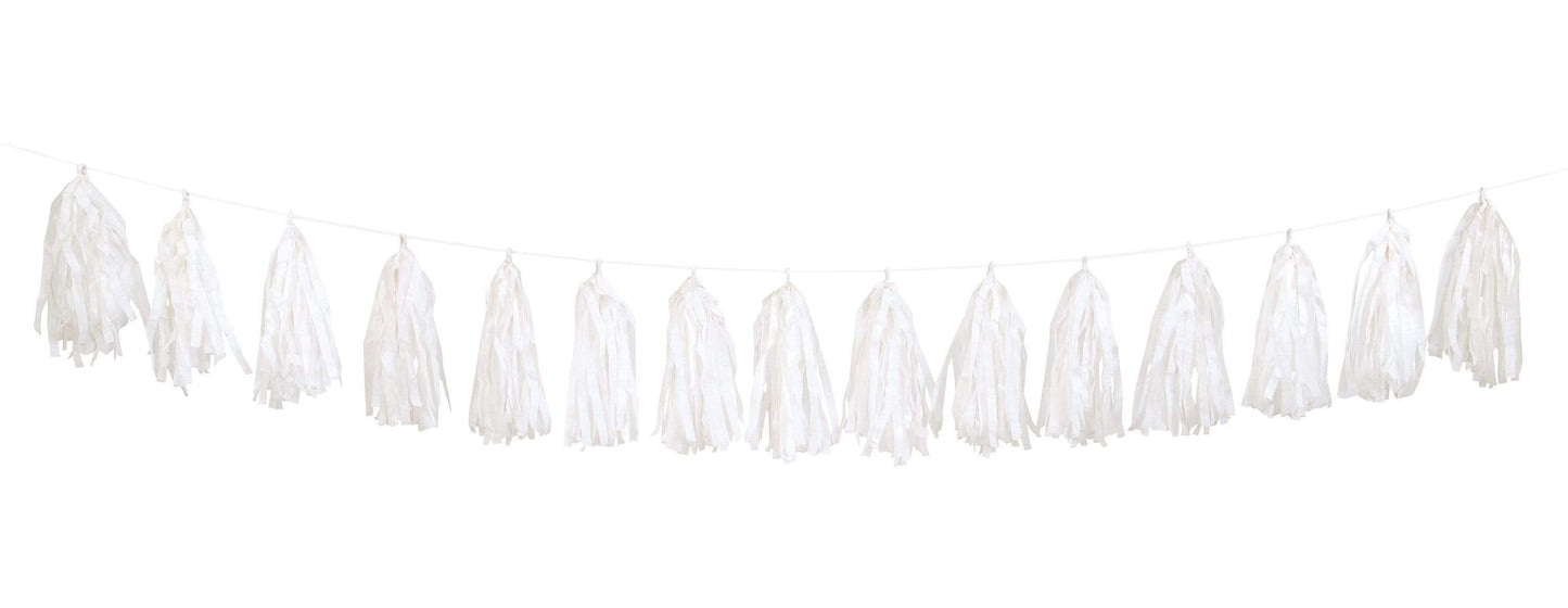 Unique Party Supplies White 9-Foot Tassel Garland
