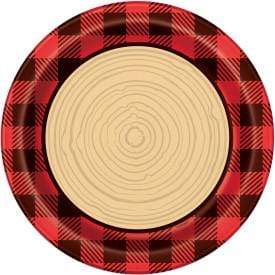 Unique Plaid Lumberjack Plates 9″ (8 count)