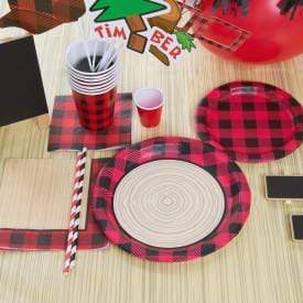 Unique Plaid Lumberjack Plates 9″ (8 count)