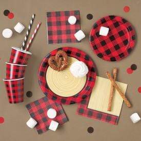 Unique Plaid Lumberjack Plates 9″ (8 count)