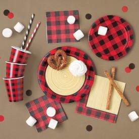 Unique Plaid Lumberjack Plates 9″ (8 count)
