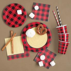 Unique Plaid Lumberjack Plates 9″ (8 count)