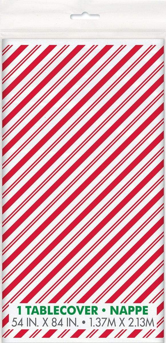 Unique Red Stripes Snowman Tablecover