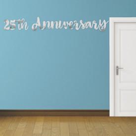 Unique Silver Script "25th Anniversary" Banner