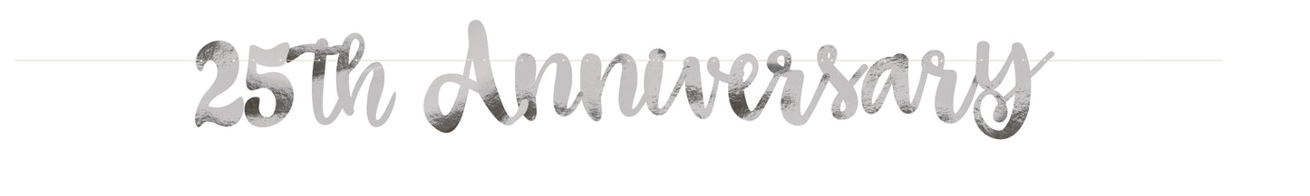Unique Silver Script "25th Anniversary" Banner