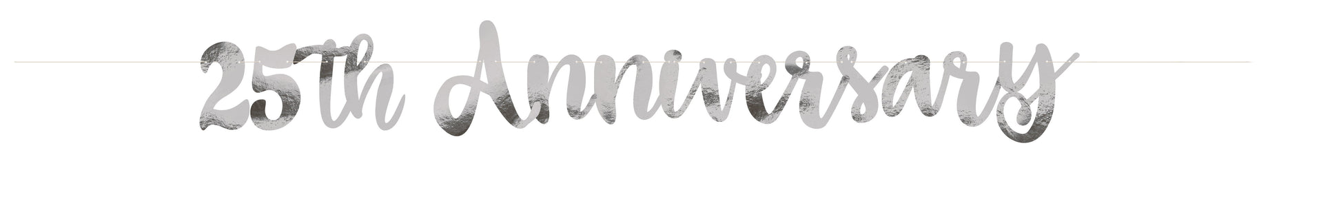 Unique Silver Script "25th Anniversary" Banner