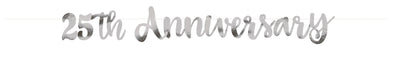 Unique Silver Script "25th Anniversary" Banner