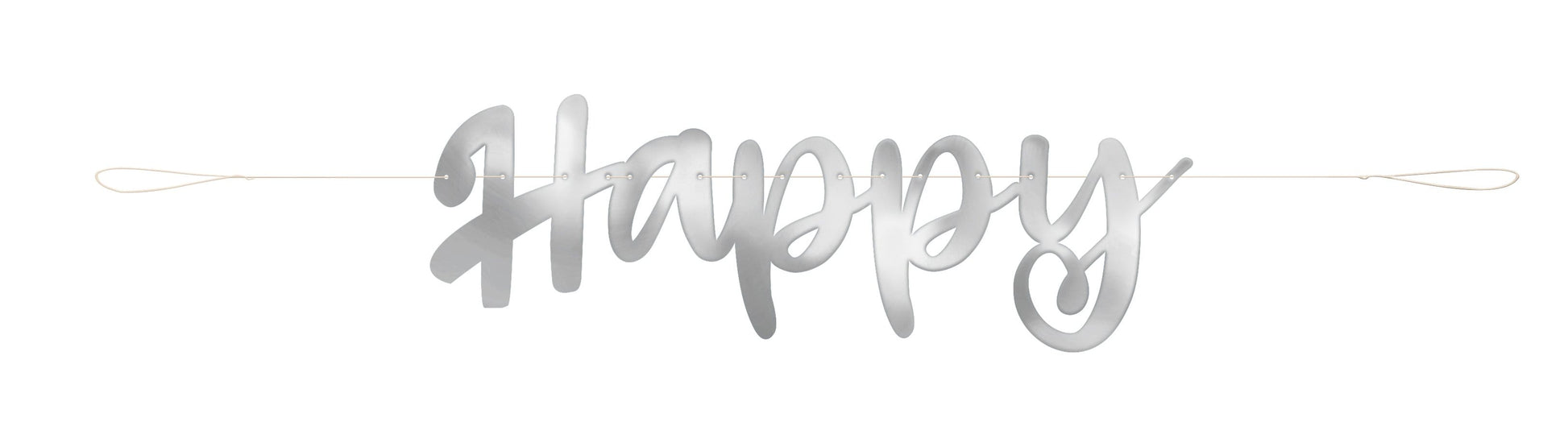 Unique Silver Script Foil "Happy Anniversary" Banner