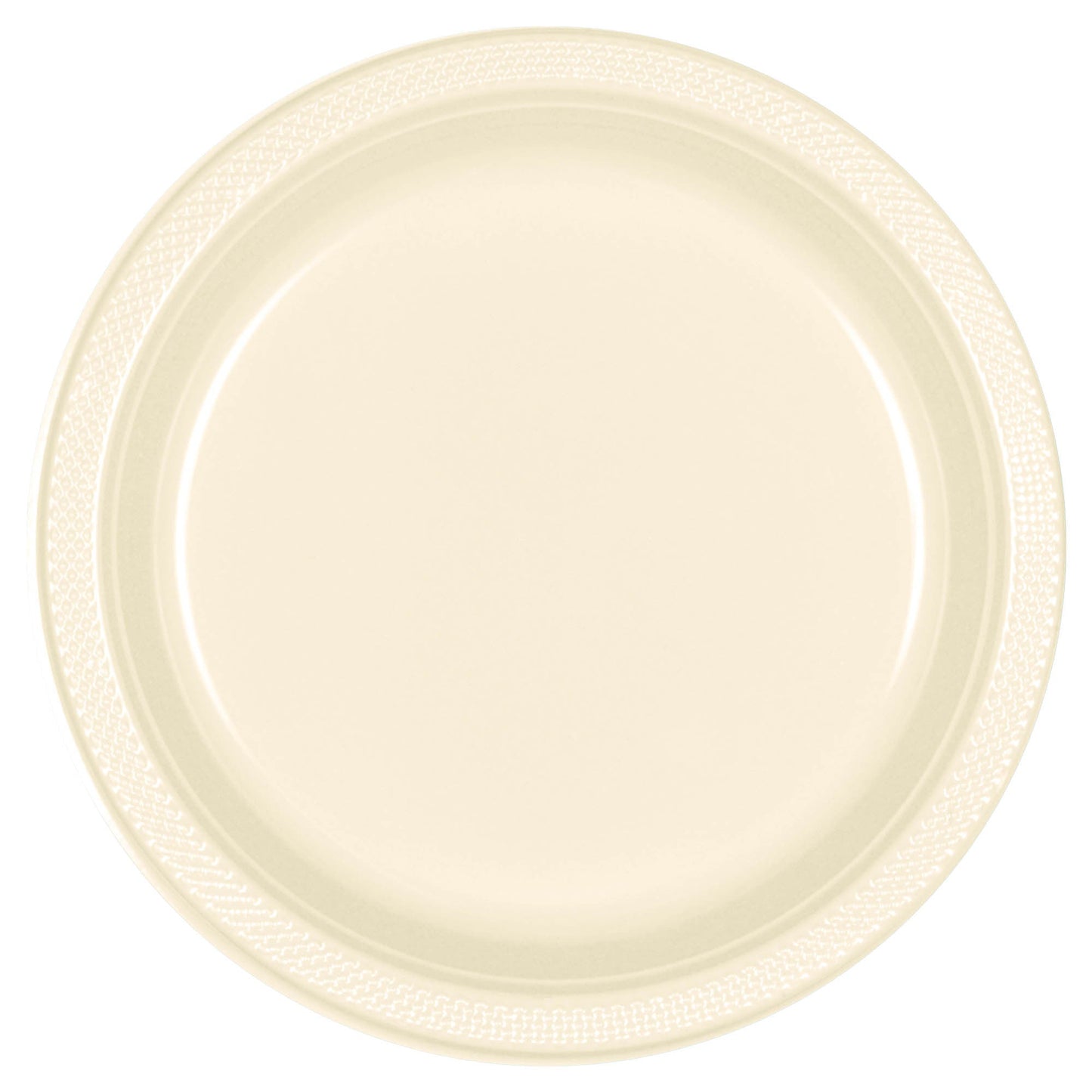 Vanilla Creme Plastic Plates 10″ by Amscan from Instaballoons