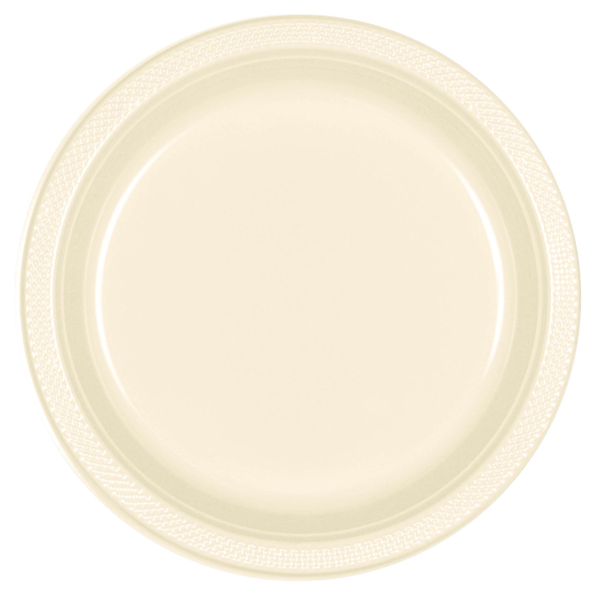 Vanilla Creme Plastic Plates 10″ by Amscan from Instaballoons