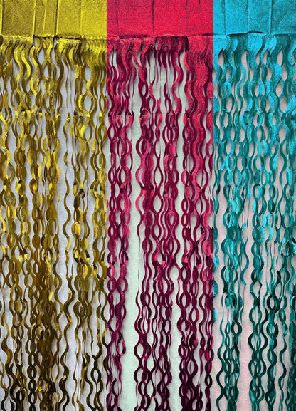 Wave Foil Door Curtains - Winner Party