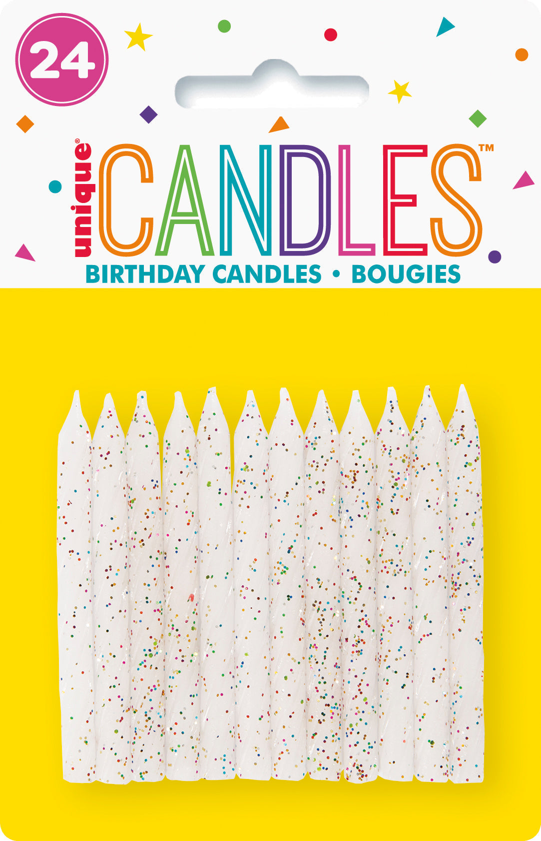 White and Glitter Spiral Birthday Candles by Unique from Instaballoons