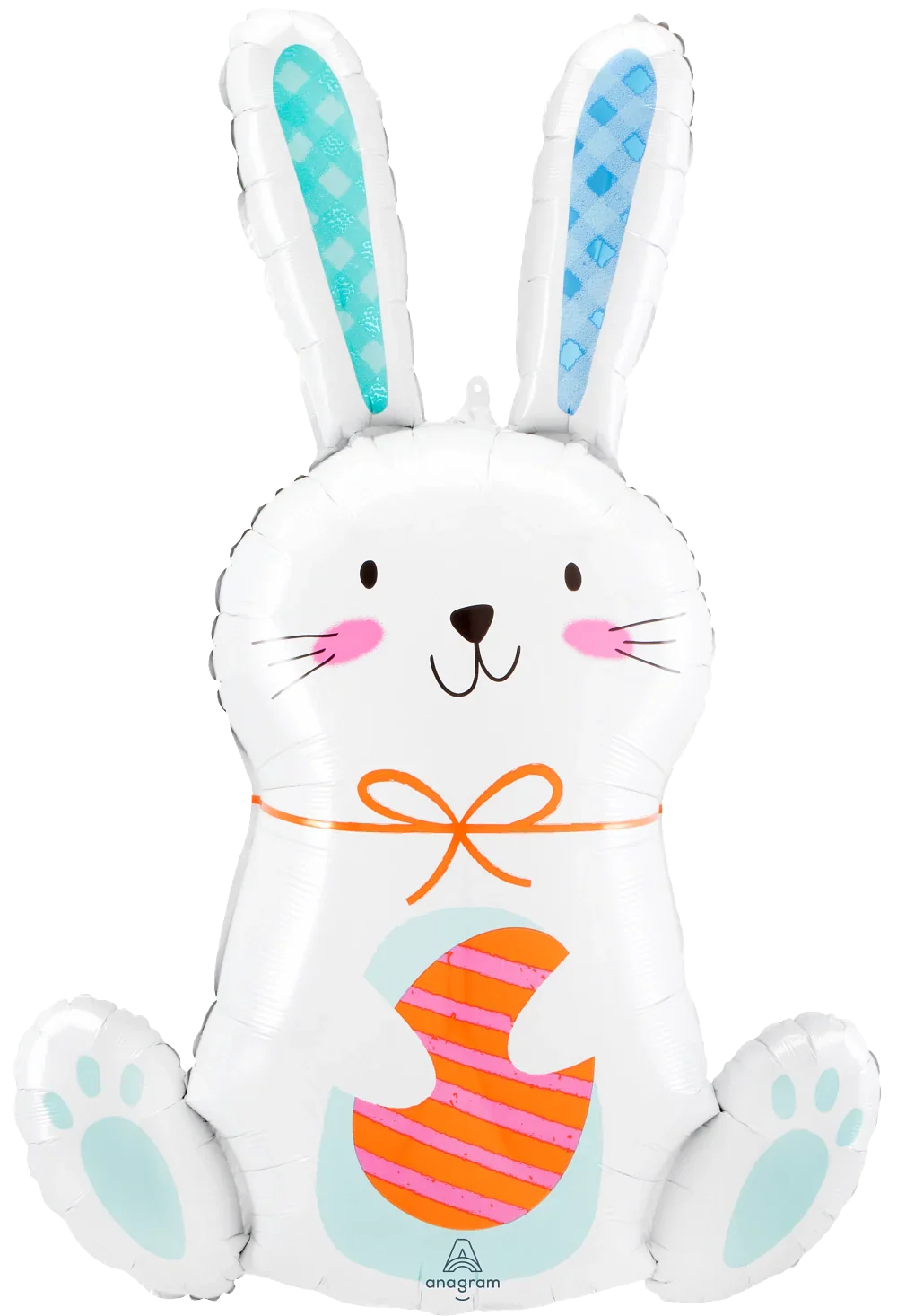 White Funny Bunny 33″ Foil Balloon by Anagram from Instaballoons