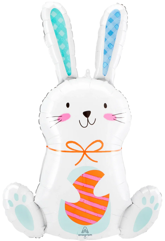 White Funny Bunny 33″ Foil Balloon by Anagram from Instaballoons