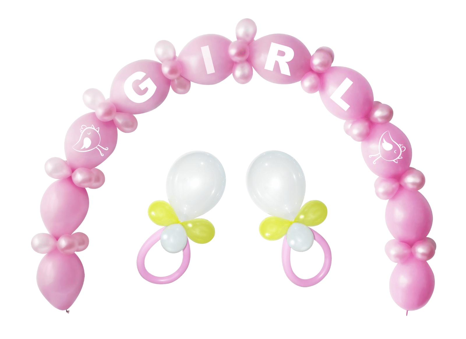Winner Girl Baby Shower Kit – Pink Balloon Arch & Rattles