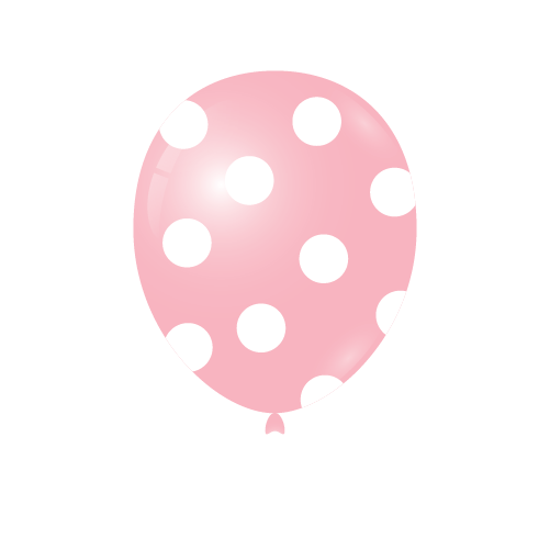 Light Pink with Polka Dots 12″ Latex Balloons (8)