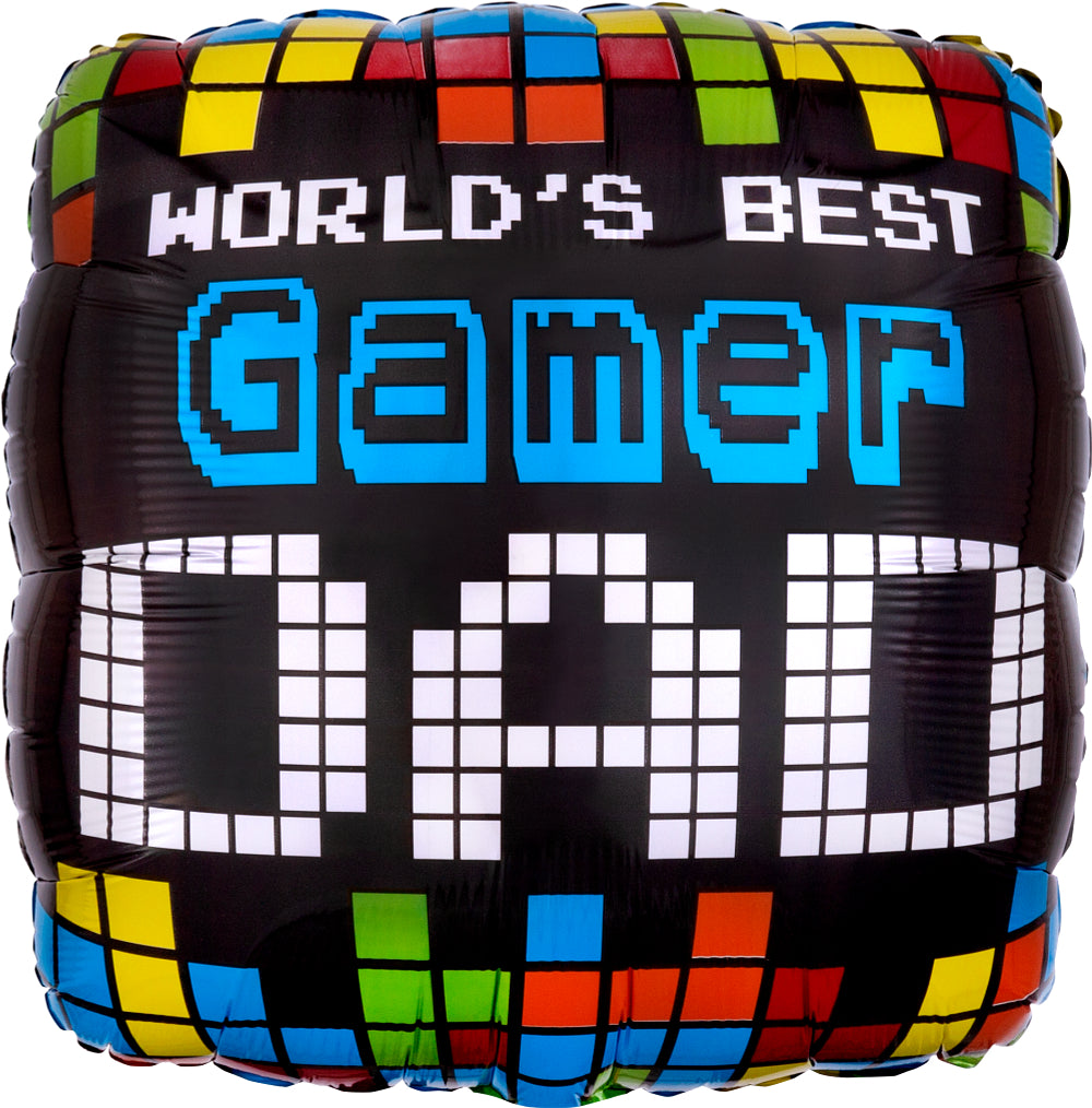 World's Best Gamer Dad 18″ Foil Balloon by Anagram from Instaballoons