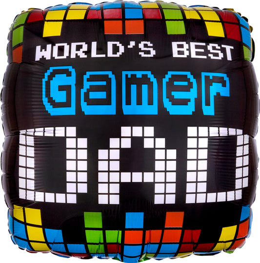 World's Best Gamer Dad 18″ Foil Balloon by Anagram from Instaballoons