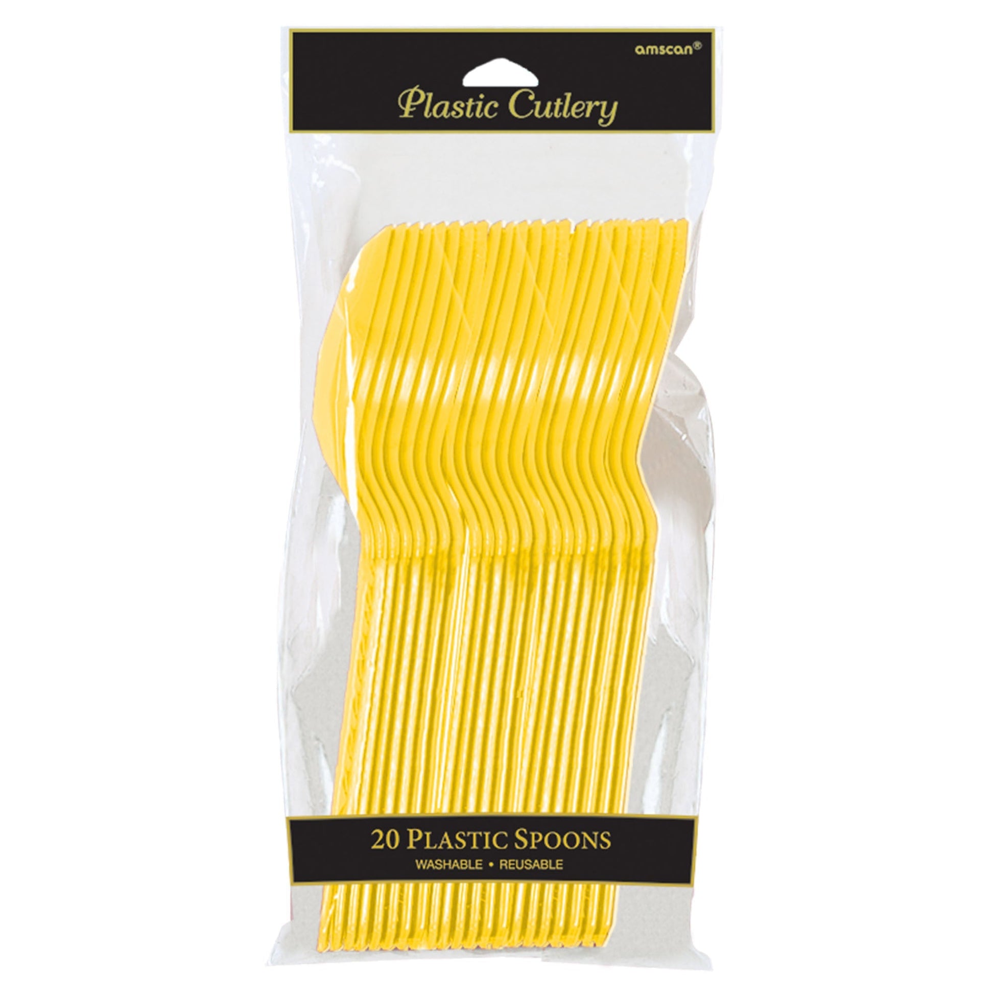Yellow Sunshine Plastic Spoons by Amscan from Instaballoons